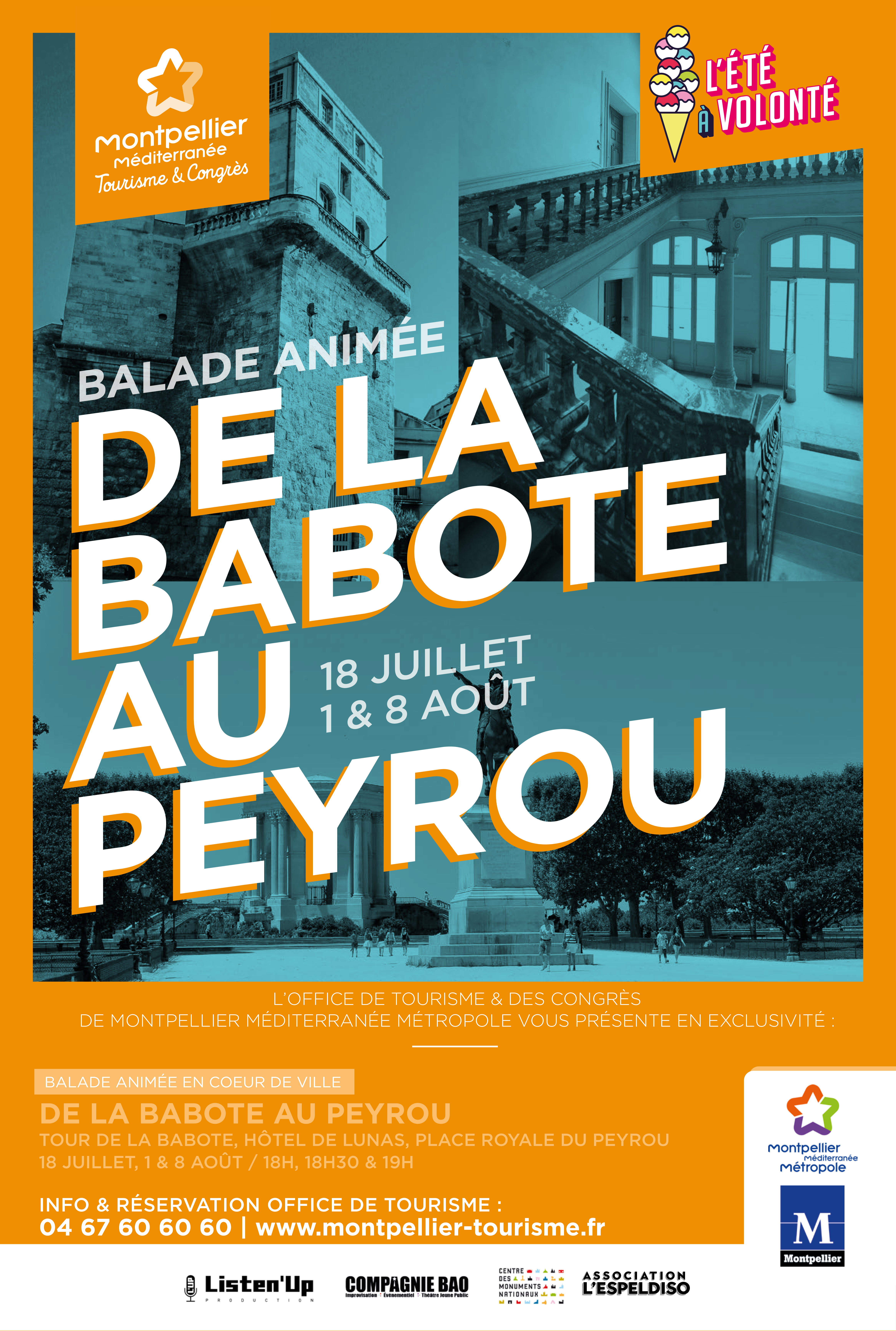 Affiche Balade animée de la Babote au Peyrou à Montpellier